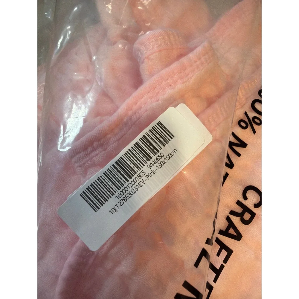 The Fleece Company Winter Muslin Blanket 100% Cotton Pink Full Size 130x150cm